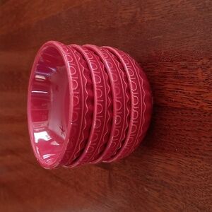 JCP Penney Home Red Provence Stoneware Ramekins Bowls